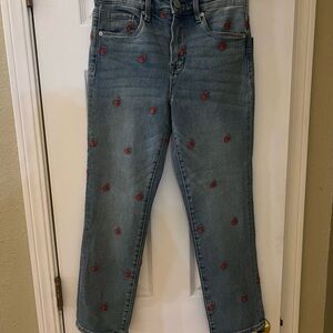 Blank NYC Denim with Red floral accents